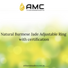 Natural Burmese Jade Adjustable Ring with certification