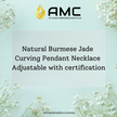 Natural Burmese Jade Curving Pendant Necklace Adjustable with certification